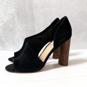 SPLENDID Suede Serleena Black Half D’Orsay Heel Size 10